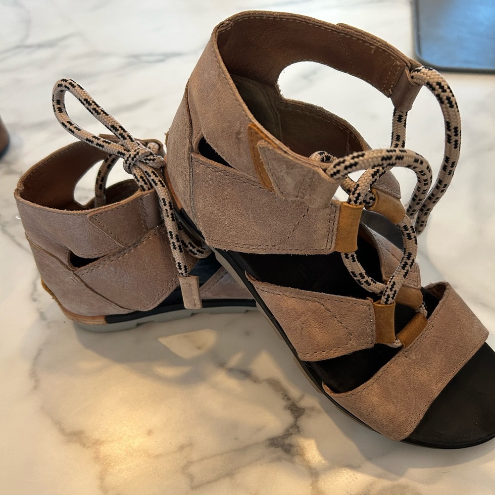Sorel sandals.